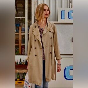 Sundance Double Breasted Purposeful Travel Trench Coat Womens size Large